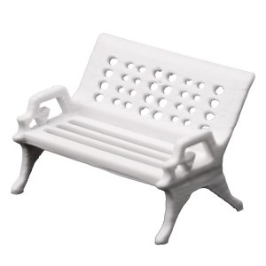 Miniature White Garden Bench — Fairy Garden & Dollhouse Accessory