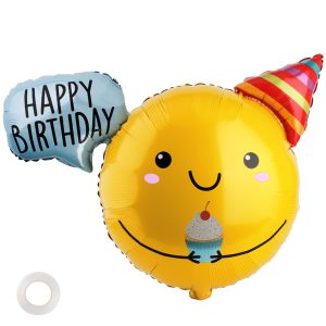 Jumbo Smiley Face Birthday Balloon — 30 Inch Yellow Happy Face Foil