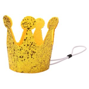 GINYOU Glitter Dog Birthday Crown - CPSIA Certified Pet Party Hat with EarFree Fit for Small Dogs and Cats