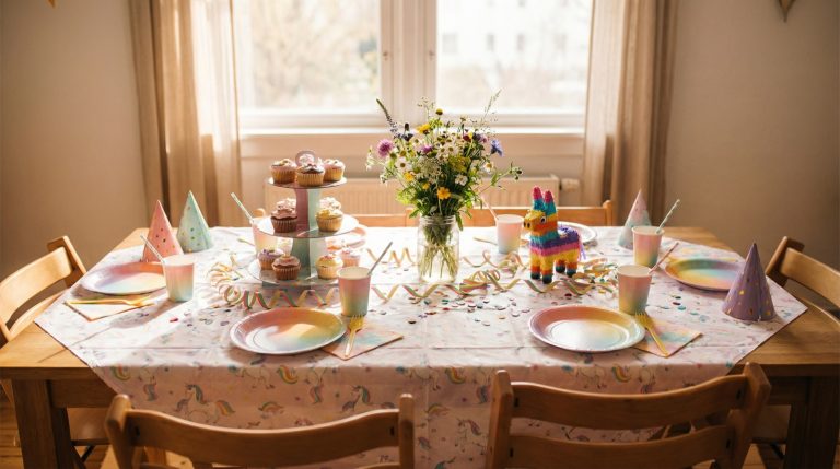 Arjun’s 1st Birthday – My Unicorn Tablecloth Spreadsheet Obsession (Pics soon!)