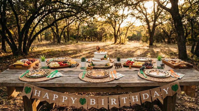 My kid’s 2nd birthday safari. Did I go too hard on the Safari Party Tableware Set budget spreadsheet?